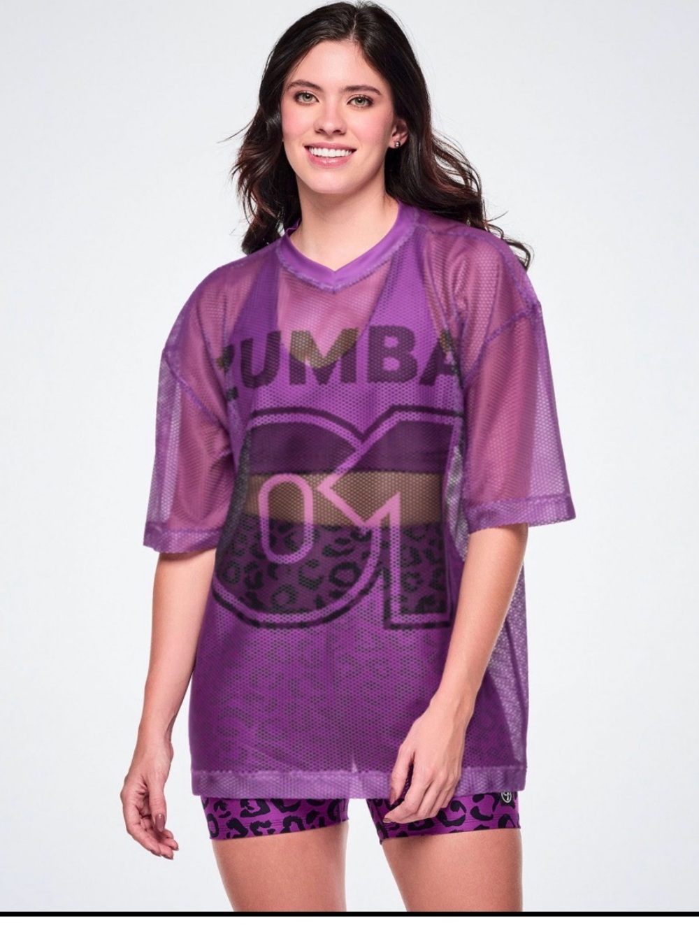 Zumba mesh Top purple Oversized